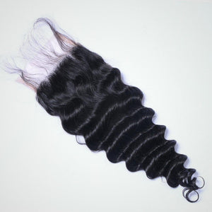 Brazilian Deep Wave Human Hair Transparent Lace Closure