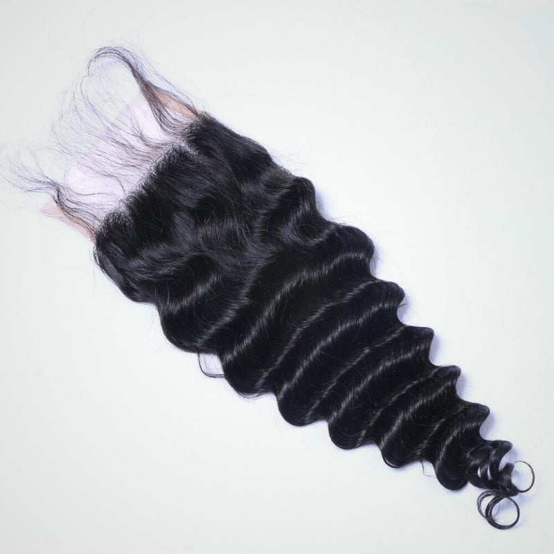 Brazilian Deep Wave Human Hair Transparent Lace Closure