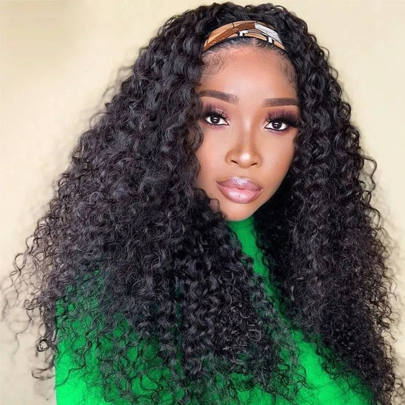 10A+ Human Hair Headband Curly Wig 150% Density - Virgin BrazilianVirgin BrazilianVirgin Brazilianhbwig - cur18 - x6