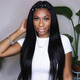 10A+ Human Hair Headband Straight Wig 150% Density