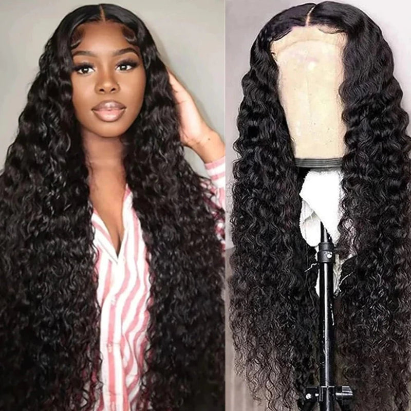 13x4 Glueless Brazilian Deep Wave Transparent Lace Wig 150% Density - Virgin BrazilianWigVirgin BrazilianVirgin Braziliandw - wig - 20x6 - 18