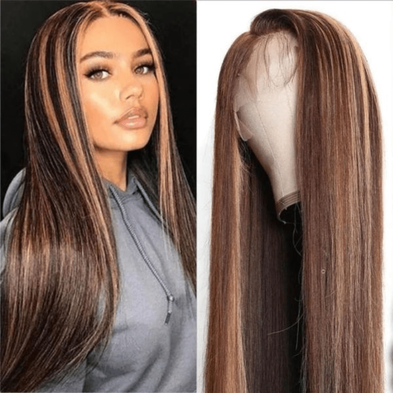 13x4 Glueless Brazilian Straight P4/27 Transparent Lace Wig 150% - Virgin BrazilianWigVirgin BrazilianVirgin Brazilianglwigp - st20 - x6 - 18