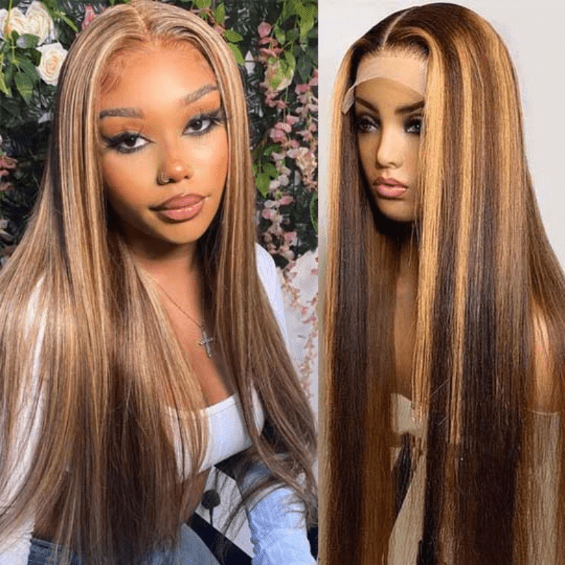 13x4 Glueless Brazilian Straight P4/27 Transparent Lace Wig 150% - Virgin BrazilianWigVirgin BrazilianVirgin Brazilianglwigp - st20 - x6 - 18