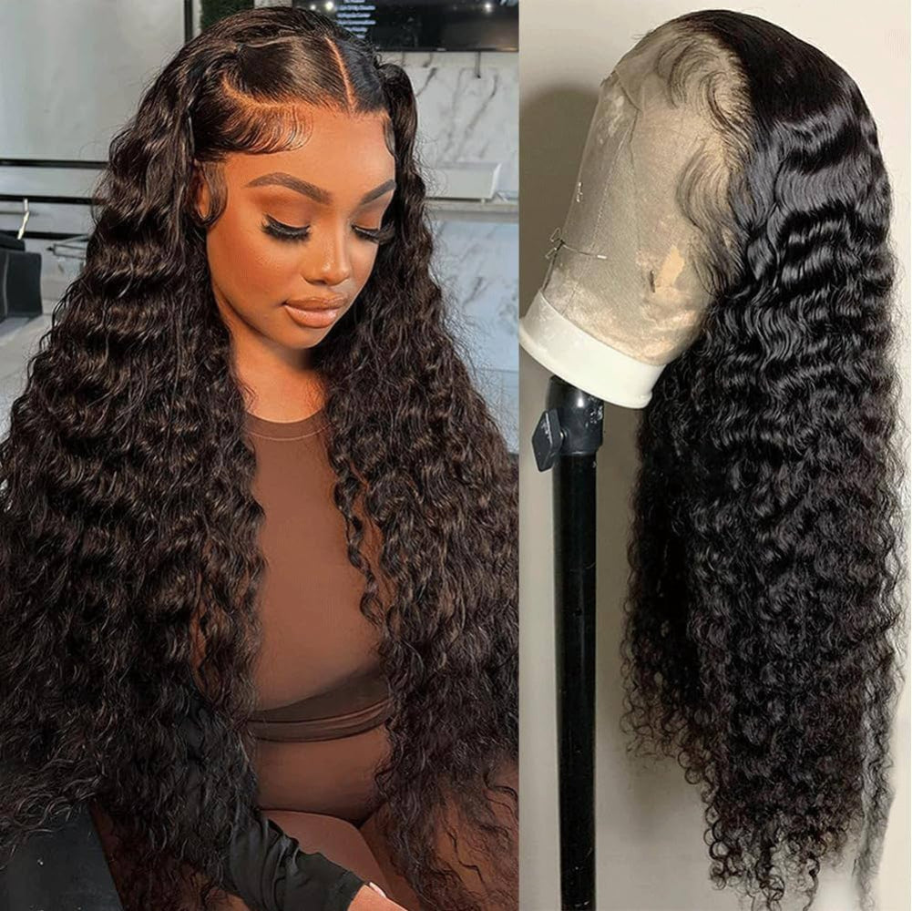 13x4 Glueless HD Swiss Lace Deep Wave Wig 150%
