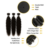 3 Bundles 10A+ Brazilian Curly Human Hair with Closure
