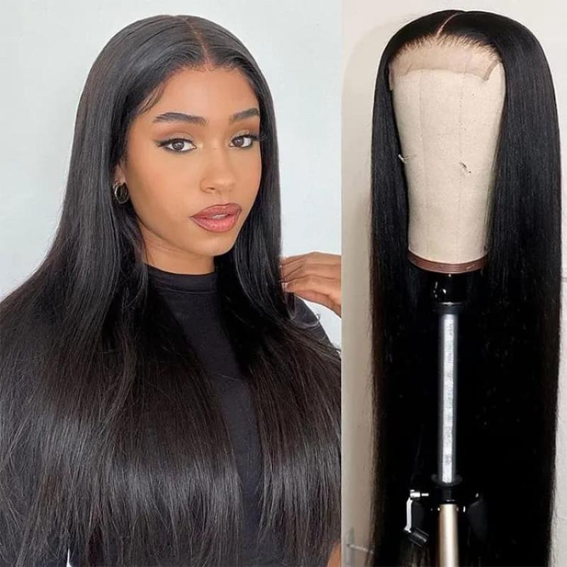 2x6 Transparent Brazilian Straight 180% Human Hair Kim K Lace Closure ...