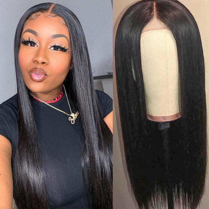 2x6 Transparent Brazilian Straight 180% Human Hair Kim K Lace Closure Wig - Virgin BrazilianWigVirgin BrazilianVirgin Brazilian2x6 - clwig - 16*14