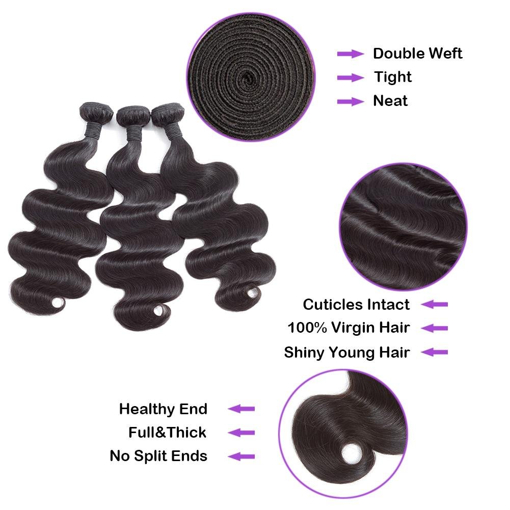 3 Bundles 13A Brazilian Body Wave Human Hair - Virgin BrazilianVirgin BrazilianVirgin Brazilian13ABBW161820