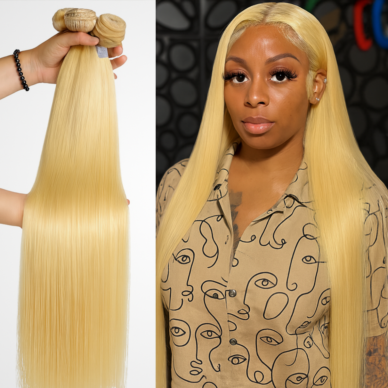 3 Bundles 10A+ Brazilian Straight Human Hair 613