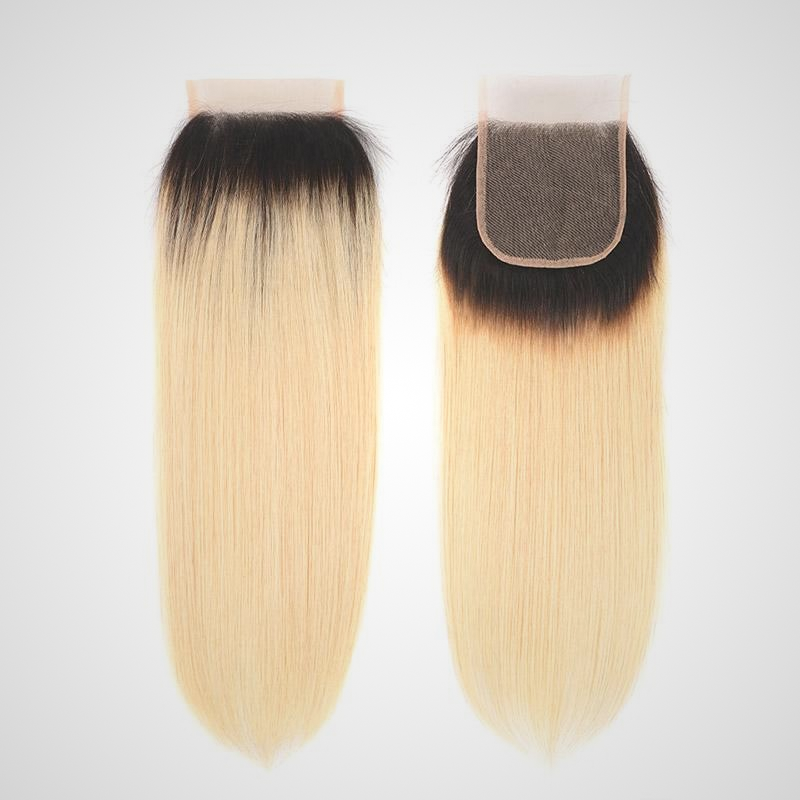 Lace Closure 4x4 Lace 613/1B  Brazilian Human Straight Hair