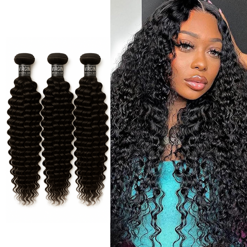3 Bundles 10A+ Brazilian Natural Wave Human Hair