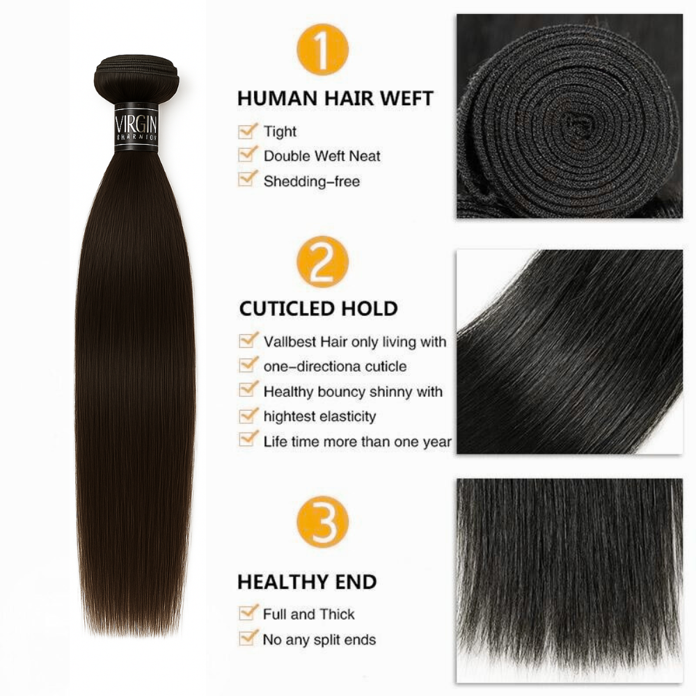 Single Bundle Brazilian Extended Human Straight Hair 13A 32-40 Inches