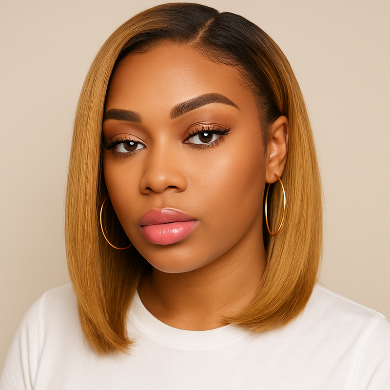 Glueless T4/27 13x4 Bob Wig Straight Brazilian 10A+ Human Hair 150% Density