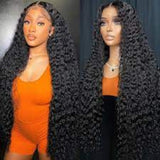 13x6 Brazilian  Curly Human Hair 10A+ Transparent Lace Front Wig