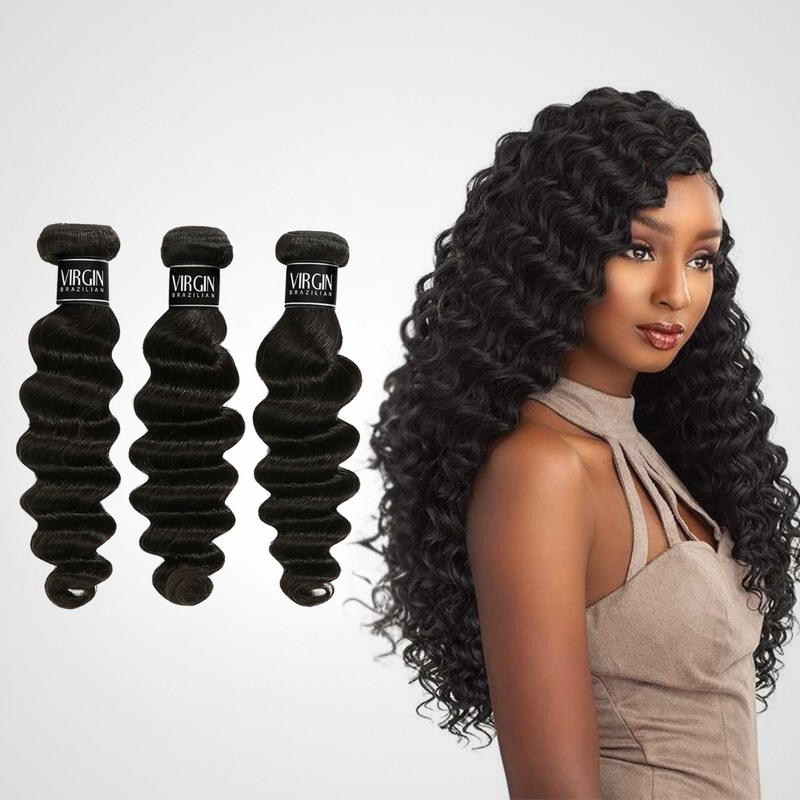 3 Bundles 10A+ Brazilian Deep Wave Human Hair