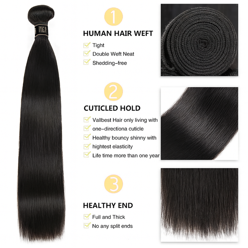 Single Bundle Brazilian Human Straight Hair 13A