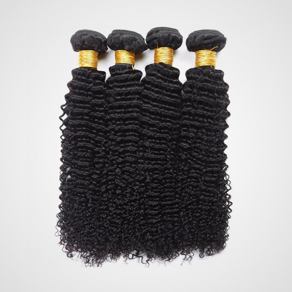 3 Bundles 10A+ Brazilian Curly Human Hair with Closure