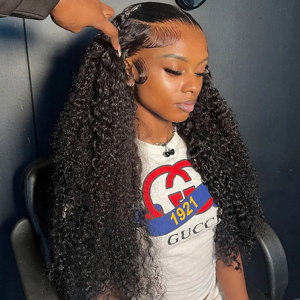 13x6 Glueless Deep Curly Human Hair HD Frontal Wig 180%
