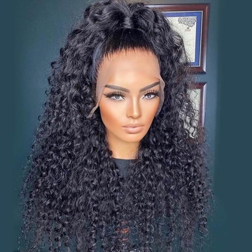 13x6 Glueless Deep Curly Human Hair HD Frontal Wig 180%